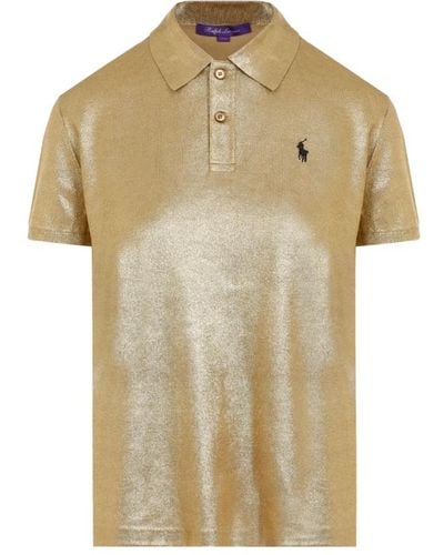 Ralph Lauren Goldenes polo-shirt klassischer stil - Natur