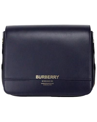 Burberry Stilvolle leder crossbody handtasche - regency - Blau