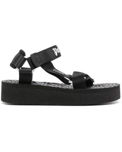 Palm Angels Flat Sandals - Black