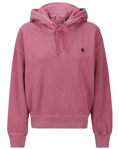Carhartt Kapuzen-nelson-baumwoll-sweatshirt - Pink
