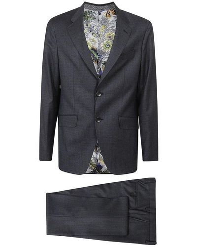 Etro Single Breasted Suits - Black