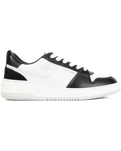 Ferragamo Sneakers eleganti nero dennis - Bianco