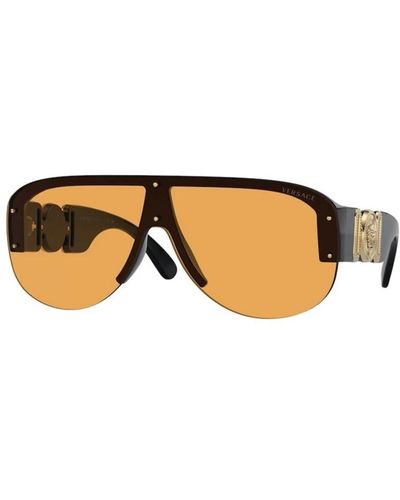 Versace Stilvolle schwarze orange sonnenbrille - Braun