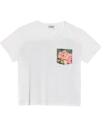 Liu Jo T-shirt mit bedruckter tasche - Weiß