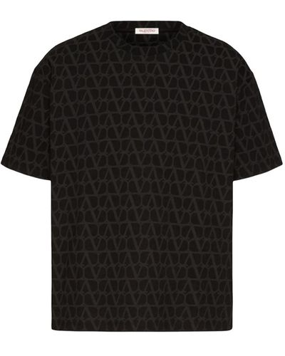Valentino Garavani T-shirts und polos aus baumwollmischung - Schwarz