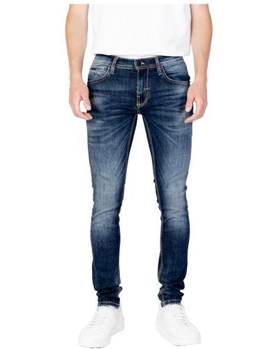 Antony Morato Jeans uomo blu con zip e bottone