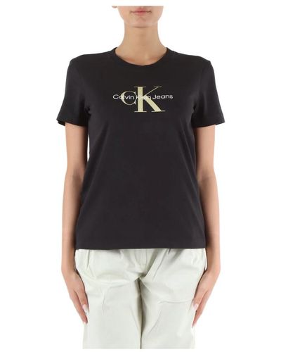 Calvin Klein Baumwoll logo print t-shirt - Schwarz