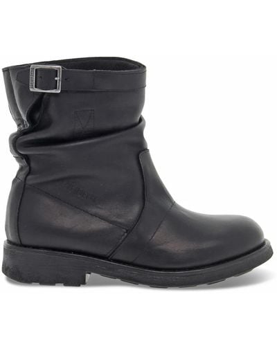 Bikkembergs Botín vintage biker de cuero - Negro