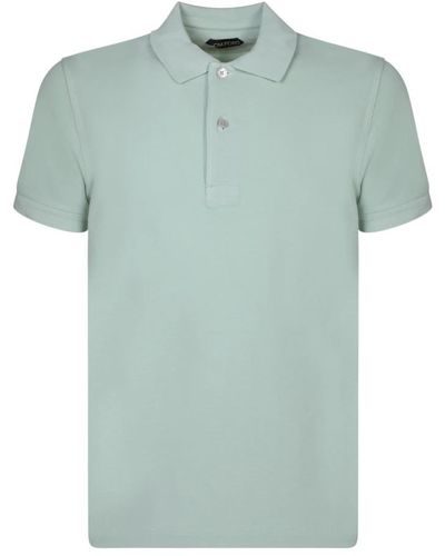Tom Ford Grünes polo-shirt bestickt ss24