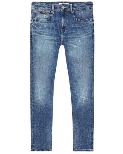 Tommy Hilfiger Jeans slim fit con effetto consumato - Blu