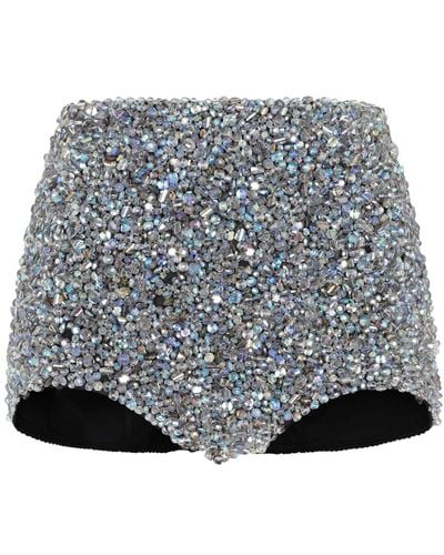 Dolce & Gabbana Bestickte shorts - Grau