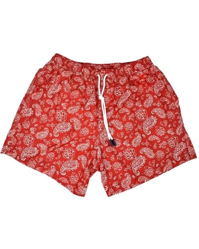 Gran Sasso Paisley rosso pantaloncini mare