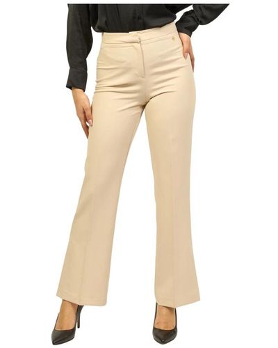 Yes-Zee Wide Trousers - Natural