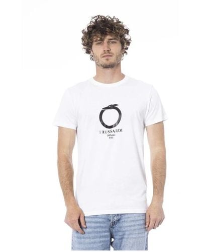Trussardi Logo print crew neck t-shirt - Weiß