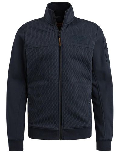 PME LEGEND Zip jacket jacquard interlock sweat - Blau