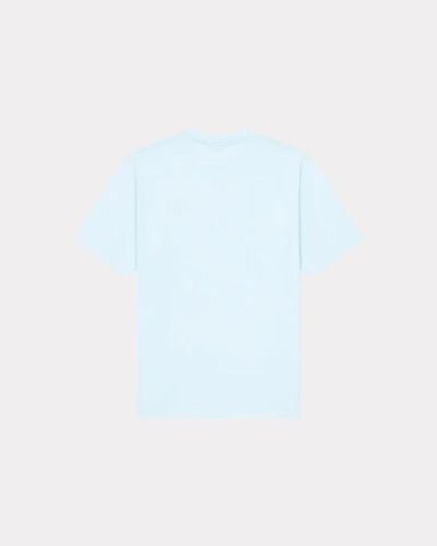 KENZO Blauer blumenwappen t-shirt - Weiß