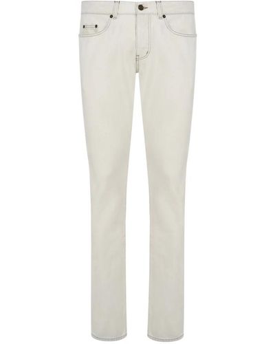Saint Laurent Slim-Fit Jeans - White