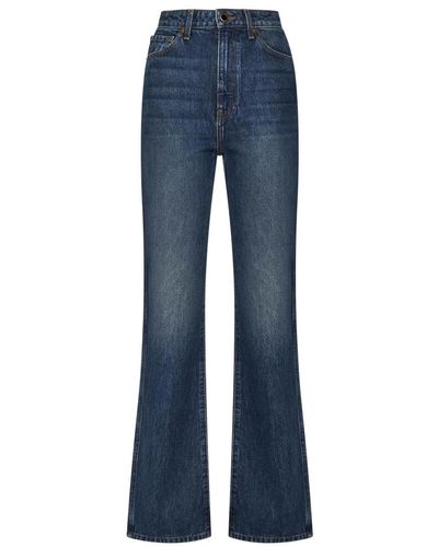 Khaite High-waisted straight leg blaue jeans