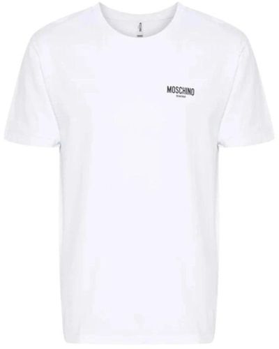 Moschino Weißes logo baumwoll t-shirt
