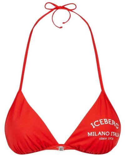 Iceberg Logo dreieckiges swim top - Rot