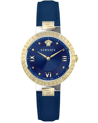 Versace Greca lady orologio in pelle blu