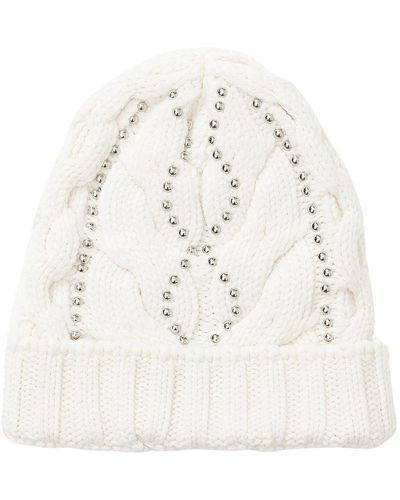 Ermanno Scervino Cappello di lana bianco con borchie
