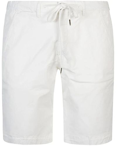 BRIGLIA Weiße bermuda-shorts mit kordelzug
