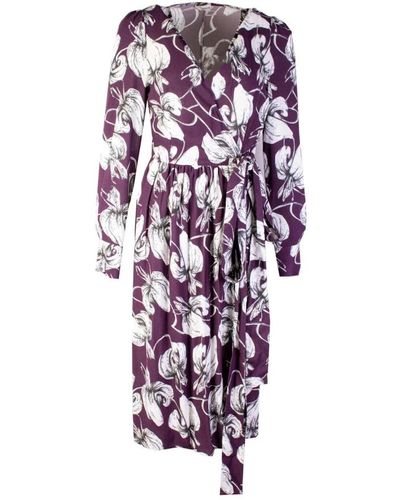 Lardini Purple printed dress - Blu