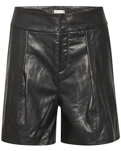 My Essential Wardrobe Shorts de cuero de cordero - Gris