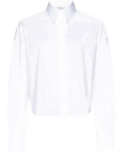 Brunello Cucinelli Weißes hemd klassischer stil
