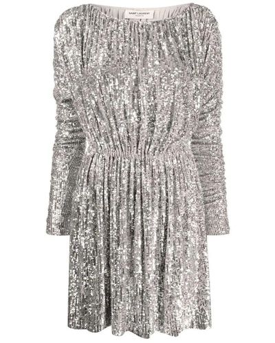 Saint Laurent Sequin-embellished dress - Grau