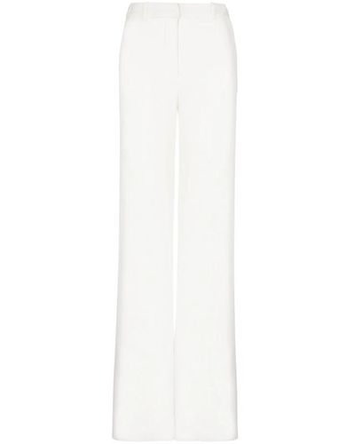 Balmain Pantaloni a vita alta in crêpe - Bianco