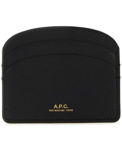 A.P.C. Porta carte di credito in pelle nera - Nero