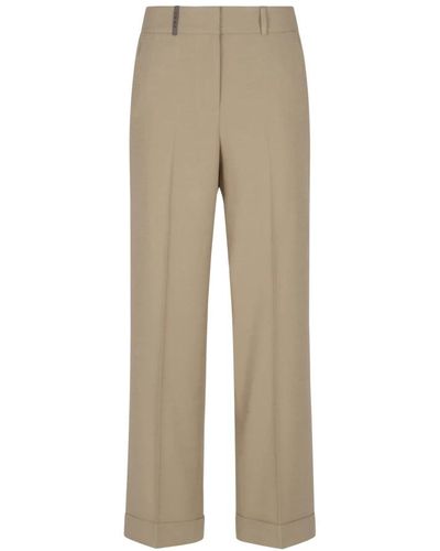 Peserico Cropped Trousers - Natural