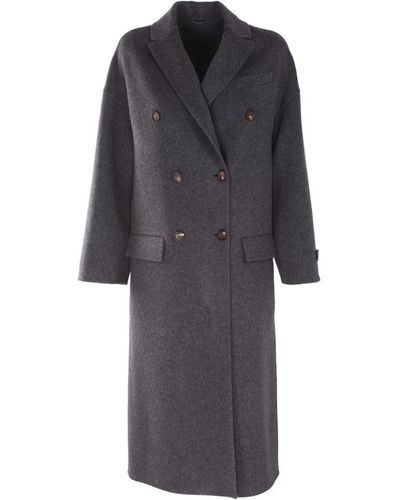 Brunello Cucinelli Double-Breasted Coats - Gray