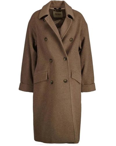 Mos Mosh Double-Breasted Coats - Brown