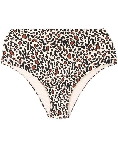 Nanushka Leopard print high-rise bikini briefs - Schwarz