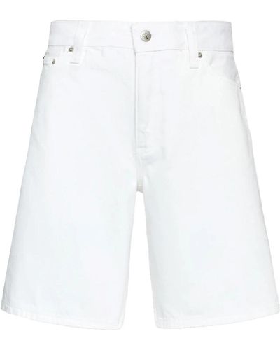 Calvin Klein Pantalón corto recto 90s blanco