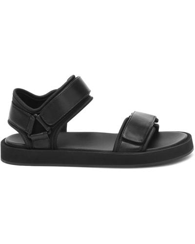 The Row Flat Sandals - Black