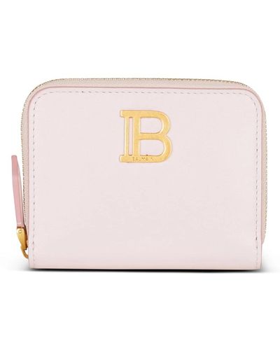 Balmain B-buzz leather purse - Rosa