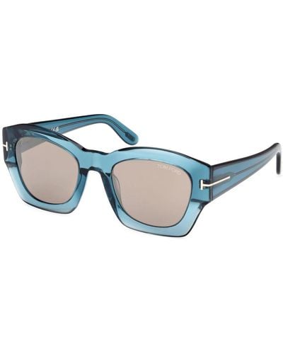 Tom Ford Transparente quadratische sonnenbrille - Blau