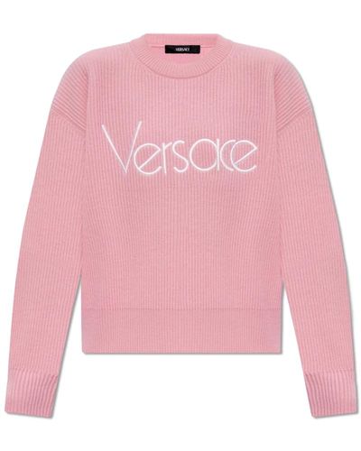 Versace Wollpullover mit logo - Pink