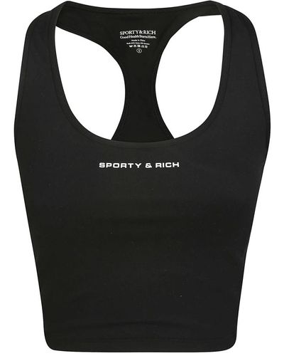 Sporty & Rich Hochwertiges crop top für aktiven lebensstil - Schwarz