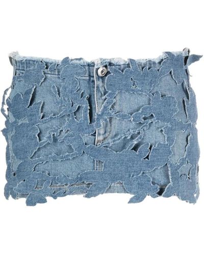 Blumarine Denim patchwork minirock - Blau