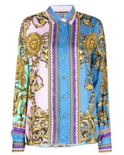 Versace Panel garland overhemdblouse - Azul