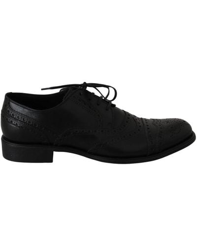 Dolce & Gabbana Chaussures habillées richelieu en cuir noires