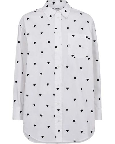 co'couture Heartcc oversize camisa blusa blanco