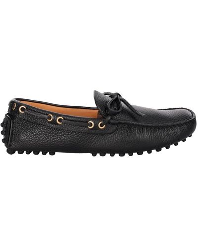 Car Shoe Leder-Loafers für Warmes Wetter - Schwarz