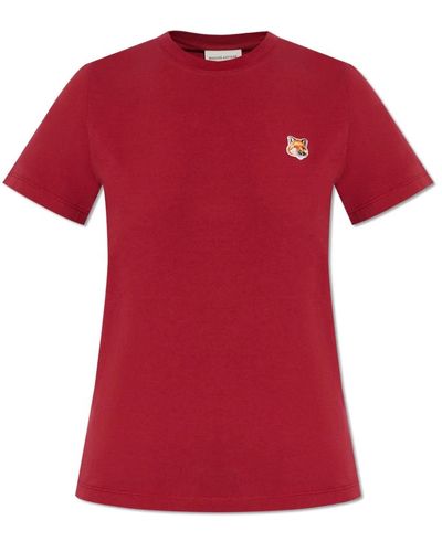 Maison Kitsuné T-shirt mit logo - Rot