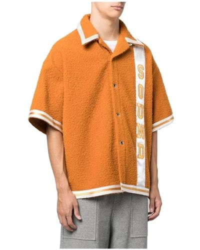 Just Don Filz oversized hemd mehrfarbiges muster - Orange